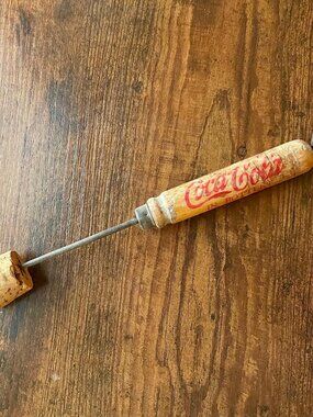 Vintage Coca Cola Ice Pick Bottle Opener Wood Handle